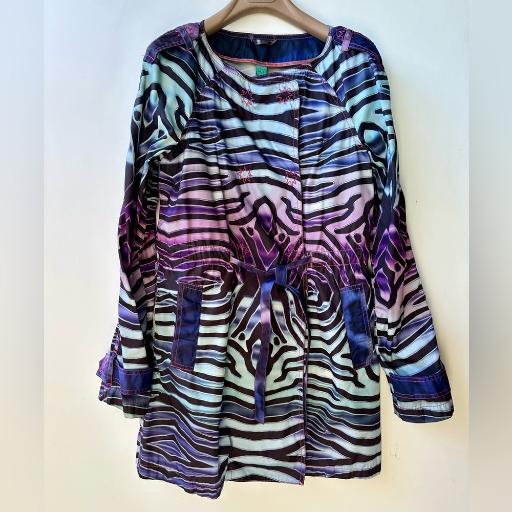 CUSTO Barcelona Colorful Trench Coat, size 36, S
